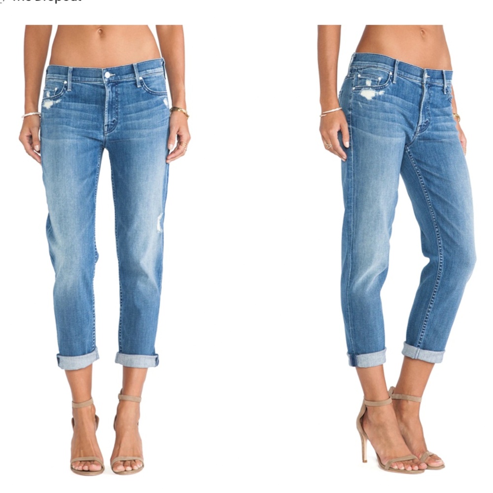 MOTHER Jeans women’s The Dropout Cropped Jeans in Graffiti Girl Size 25